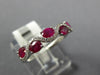 ESTATE 1.03CT DIAMOND & AAA RUBY 14KT WHITE GOLD 3D ROUND & OVAL SWIRL FUN RING