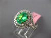 1.69CT DIAMOND & AAA EMERALD 18KT 2 TONE GOLD OVAL DOUBLE HALO ENGAGEMENT RING