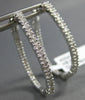 ESTATE 1.18CT DIAMOND 18KT WHITE GOLD 3D INSIDE OUT OVAL HOOP HANGING EARRINGS