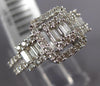 .91CT DIAMOND 14KT WHITE GOLD ROUND & BAGUETTE CLUSTER SQUARE ANNIVERSARY RING