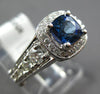 1.83CT DIAMOND & AAA SAPPHIRE 14K WHITE GOLD 3D CUSHION FILIGREE ENGAGEMENT RING