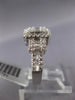 .91CT DIAMOND 14KT WHITE GOLD ROUND & BAGUETTE CLUSTER SQUARE ANNIVERSARY RING