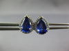 ESTATE 1.77CT ROUND DIAMOND & AAA TANZANITE 14KT WHITE GOLD HALO STUD EARRINGS