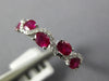ESTATE 1.03CT DIAMOND & AAA RUBY 14KT WHITE GOLD 3D ROUND & OVAL SWIRL FUN RING