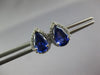 ESTATE 1.77CT ROUND DIAMOND & AAA TANZANITE 14KT WHITE GOLD HALO STUD EARRINGS