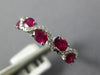 ESTATE 1.03CT DIAMOND & AAA RUBY 14KT WHITE GOLD 3D ROUND & OVAL SWIRL FUN RING