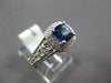 1.83CT DIAMOND & AAA SAPPHIRE 14K WHITE GOLD 3D CUSHION FILIGREE ENGAGEMENT RING