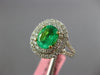 1.69CT DIAMOND & AAA EMERALD 18KT 2 TONE GOLD OVAL DOUBLE HALO ENGAGEMENT RING