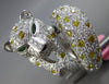 8.58CT WHITE & CANARY DIAMOND & EMERALD 18K WHITE GOLD HAPPY JAGUAR PANTHER RING