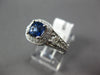 1.83CT DIAMOND & AAA SAPPHIRE 14K WHITE GOLD 3D CUSHION FILIGREE ENGAGEMENT RING