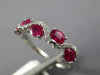 ESTATE 1.03CT DIAMOND & AAA RUBY 14KT WHITE GOLD 3D ROUND & OVAL SWIRL FUN RING