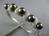 ESTATE LARGE 1.51CT DIAMOND & AAA TAHITIAN PEARL 14KT WHITE GOLD BANGLE BRACELET