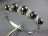 ESTATE LARGE 1.51CT DIAMOND & AAA TAHITIAN PEARL 14KT WHITE GOLD BANGLE BRACELET
