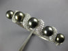 ESTATE LARGE 1.51CT DIAMOND & AAA TAHITIAN PEARL 14KT WHITE GOLD BANGLE BRACELET