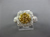 1.16CT DIAMOND & AAA YELLOW SAPPHIRE 14KT YELLOW GOLD CLUSTER FLOWER SQUARE RING