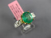 2.79CT DIAMOND & AAA EMERALD 18KT 2 TONE GOLD OVAL & ROUND CROWN ENGAGEMENT RING