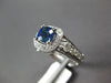 1.83CT DIAMOND & AAA SAPPHIRE 14K WHITE GOLD 3D CUSHION FILIGREE ENGAGEMENT RING
