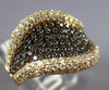 ESTATE WIDE 1.43CT WHITE & ORANGE DIAMOND 18K ROSE GOLD MULTI ROW SWIRL FUN RING
