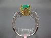 2.79CT DIAMOND & AAA EMERALD 18KT 2 TONE GOLD OVAL & ROUND CROWN ENGAGEMENT RING