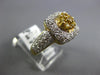 1.16CT DIAMOND & AAA YELLOW SAPPHIRE 14KT YELLOW GOLD CLUSTER FLOWER SQUARE RING