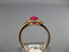 ESTATE WIDE 1.0CT DIAMOND & AAA RUBY 14KT ROSE GOLD 3D OVAL HALO ENGAGEMENT RING