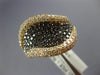 ESTATE WIDE 1.43CT WHITE & ORANGE DIAMOND 18K ROSE GOLD MULTI ROW SWIRL FUN RING