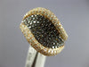ESTATE WIDE 1.43CT WHITE & ORANGE DIAMOND 18K ROSE GOLD MULTI ROW SWIRL FUN RING