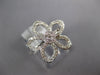 ESTATE .40CT DIAMOND 14KT WHITE GOLD 3D CLASSIC ROUND FLOWER LOVE RING
