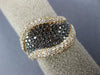 ESTATE WIDE 1.43CT WHITE & ORANGE DIAMOND 18K ROSE GOLD MULTI ROW SWIRL FUN RING