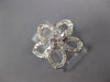 ESTATE .40CT DIAMOND 14KT WHITE GOLD 3D CLASSIC ROUND FLOWER LOVE RING
