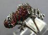 LARGE .86CT DIAMOND & AAA ORANGE SAPPHIRE & TSAVORITE 18KT WHITE GOLD FROG RING