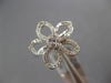 ESTATE .40CT DIAMOND 14KT WHITE GOLD 3D CLASSIC ROUND FLOWER LOVE RING