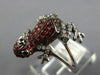 LARGE .86CT DIAMOND & AAA ORANGE SAPPHIRE & TSAVORITE 18KT WHITE GOLD FROG RING