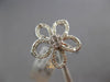 ESTATE .40CT DIAMOND 14KT WHITE GOLD 3D CLASSIC ROUND FLOWER LOVE RING