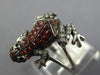 LARGE .86CT DIAMOND & AAA ORANGE SAPPHIRE & TSAVORITE 18KT WHITE GOLD FROG RING
