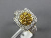 1.16CT DIAMOND & AAA YELLOW SAPPHIRE 14KT YELLOW GOLD CLUSTER FLOWER SQUARE RING