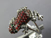 LARGE .86CT DIAMOND & AAA ORANGE SAPPHIRE & TSAVORITE 18KT WHITE GOLD FROG RING