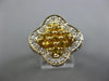 LARGE 1.24CT DIAMOND & AAA YELLOW SAPPHIRE 14KT YELLOW GOLD 3D FLOWER FUN RING