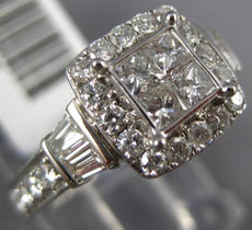 1.01CT DIAMOND 14KT WHITE GOLD ROUND & PRINCESS INVISIBLE SQUARE ENGAGEMENT RING