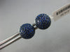 1.03CT DIAMOND & AAA SAPPHIRE 18KT WHITE GOLD 3D ROUND DOME SHAPE STUD EARRINGS