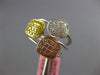 WIDE .62CT WHITE CANARY & PINK DIAMOND 18KT TRI COLOR GOLD MULTI SQUARE FUN RING