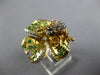 LARGE 1.10CT WHITE & MOCHA DIAMOND & AAA MULTI GEM 18K YELLOW GOLD FROG FUN RING