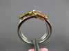 WIDE .62CT WHITE CANARY & PINK DIAMOND 18KT TRI COLOR GOLD MULTI SQUARE FUN RING