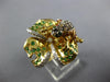 LARGE 1.10CT WHITE & MOCHA DIAMOND & AAA MULTI GEM 18K YELLOW GOLD FROG FUN RING