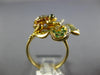 LARGE 1.10CT WHITE & MOCHA DIAMOND & AAA MULTI GEM 18K YELLOW GOLD FROG FUN RING