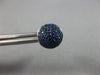 1.03CT DIAMOND & AAA SAPPHIRE 18KT WHITE GOLD 3D ROUND DOME SHAPE STUD EARRINGS