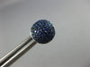 1.03CT DIAMOND & AAA SAPPHIRE 18KT WHITE GOLD 3D ROUND DOME SHAPE STUD EARRINGS