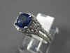 1.59CT DIAMOND & AAA SAPPHIRE 14K WHITE GOLD CUSHION CUT 3 STONE ENGAGEMENT RING