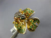 LARGE 1.10CT WHITE & MOCHA DIAMOND & AAA MULTI GEM 18K YELLOW GOLD FROG FUN RING