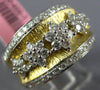 ESTATE WIDE 1.05CT DIAMOND 18K YELLOW GOLD 3D MULTI STAR MATTE & SHINY LOVE RING